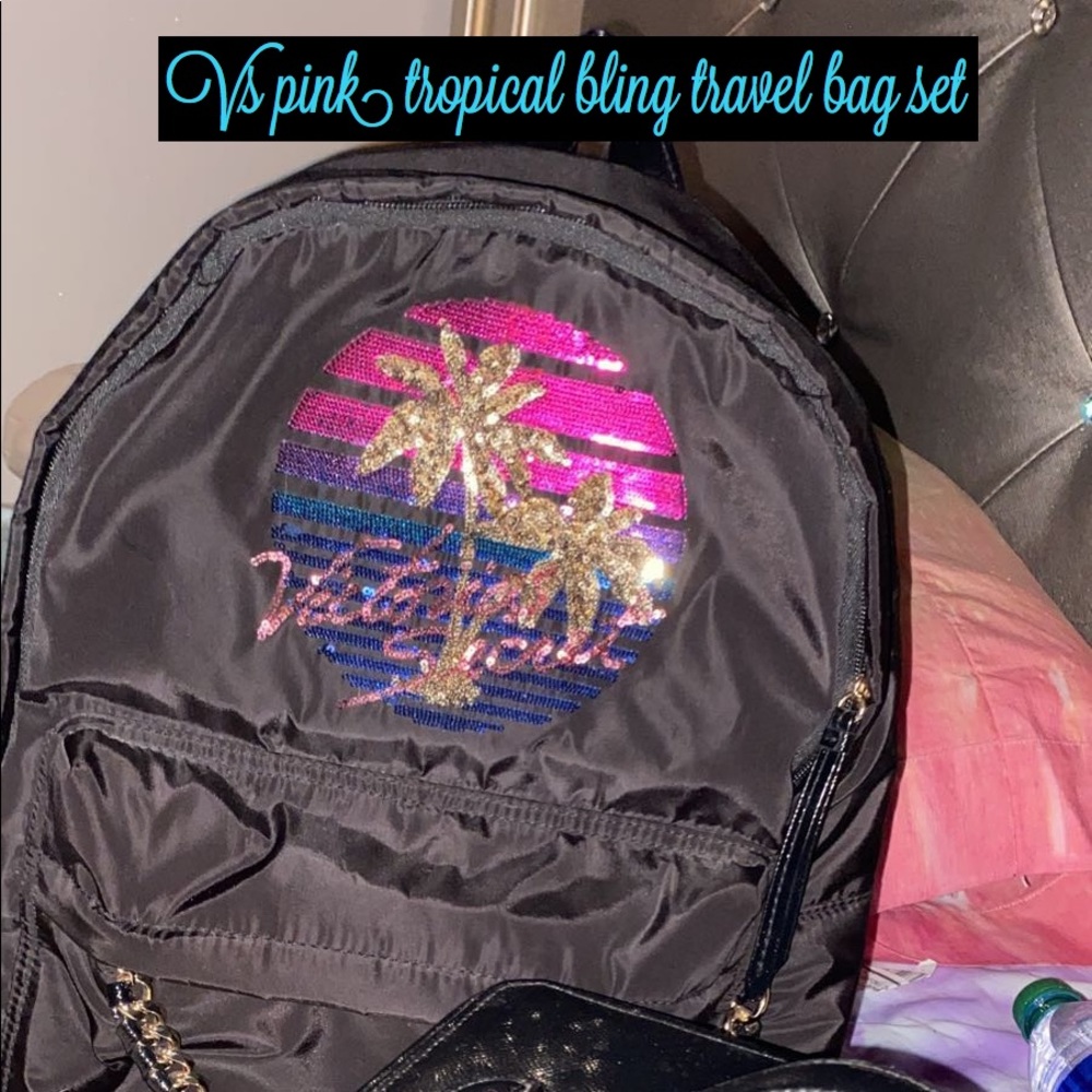Vs pink tropical bling bag set 💕✨